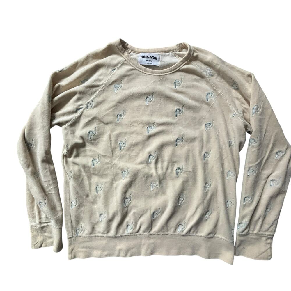 FUCKING AWESOME SMOKING DOG VELOUR SWEATSHIRT SIZE MEDIUM